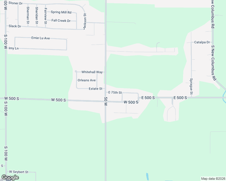 map of restaurants, bars, coffee shops, grocery stores, and more near 109 East 75th Street in Anderson