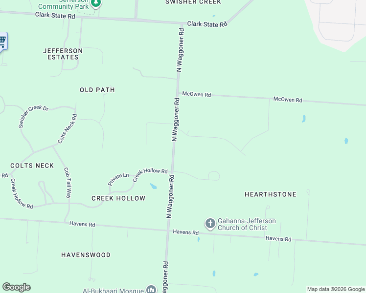 map of restaurants, bars, coffee shops, grocery stores, and more near 3930 North Waggoner Road in Blacklick