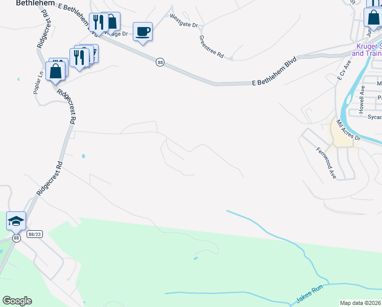 map of restaurants, bars, coffee shops, grocery stores, and more near 113 Orchard Lane in Wheeling