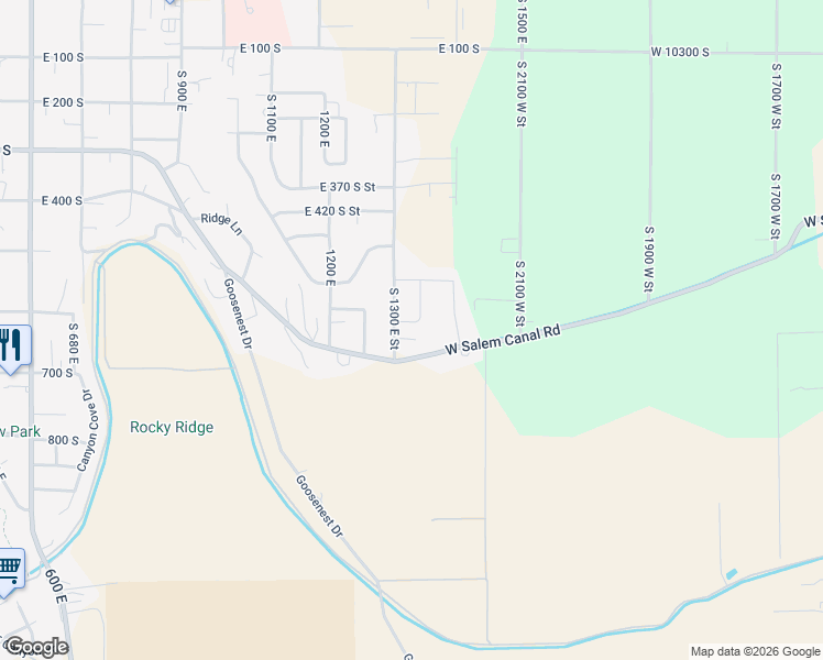 map of restaurants, bars, coffee shops, grocery stores, and more near 1324 East 620 South Street in Payson