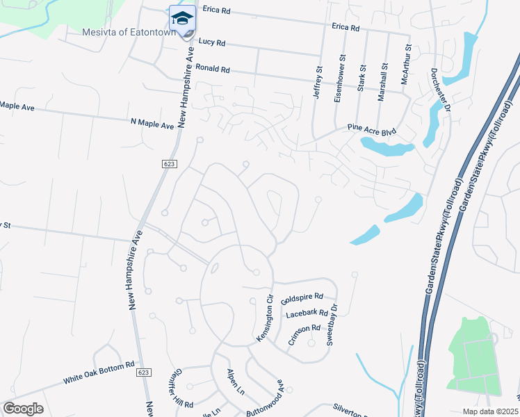 map of restaurants, bars, coffee shops, grocery stores, and more near 2394 Agincourt Road in Toms River