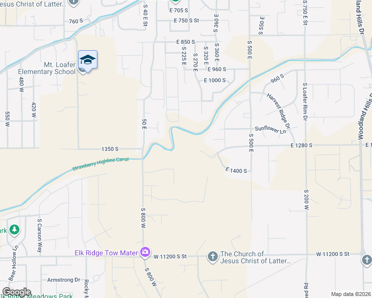 map of restaurants, bars, coffee shops, grocery stores, and more near 336 East 1260 South in Salem