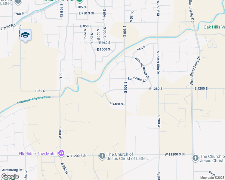 map of restaurants, bars, coffee shops, grocery stores, and more near East Selman Ridge Drive in Salem