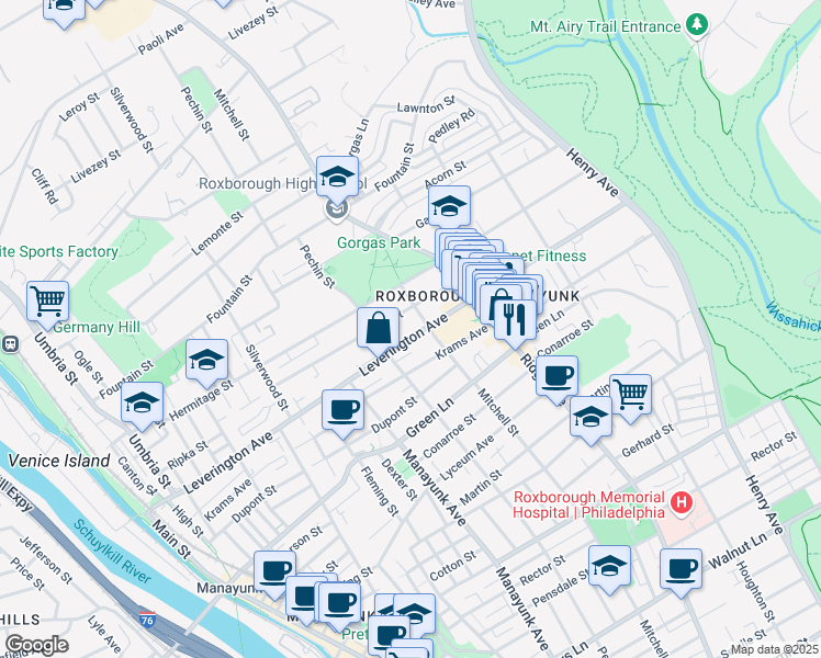 map of restaurants, bars, coffee shops, grocery stores, and more near 439 Ripka Street in Philadelphia