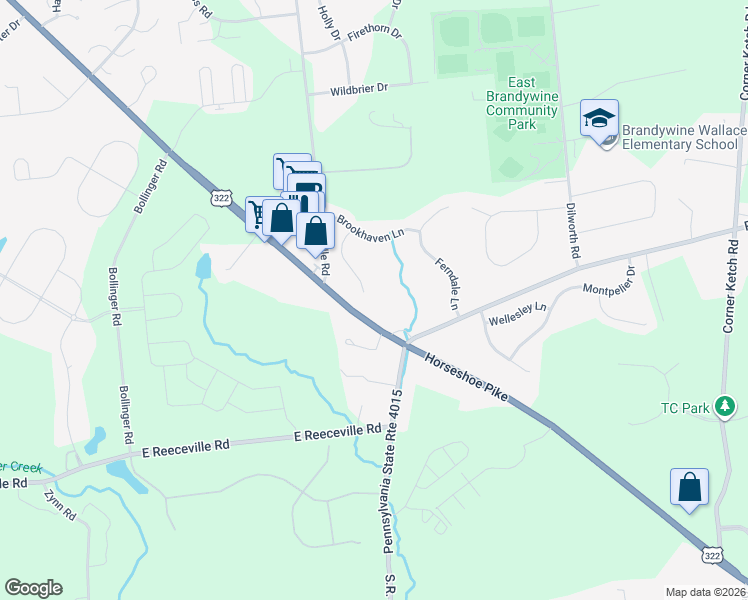 map of restaurants, bars, coffee shops, grocery stores, and more near 28 Grovehill Court in Downingtown