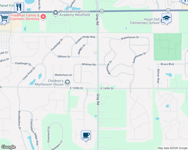 map of restaurants, bars, coffee shops, grocery stores, and more near 4643 McKinley Court in Noblesville