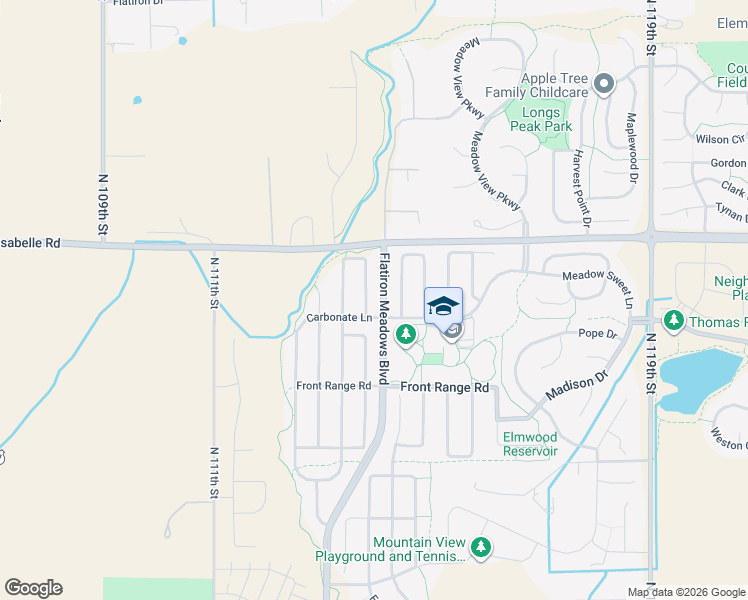 map of restaurants, bars, coffee shops, grocery stores, and more near 637 Sundance Circle in Erie