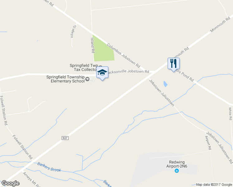 map of restaurants, bars, coffee shops, grocery stores, and more near 2435 Monmouth Road in Springfield