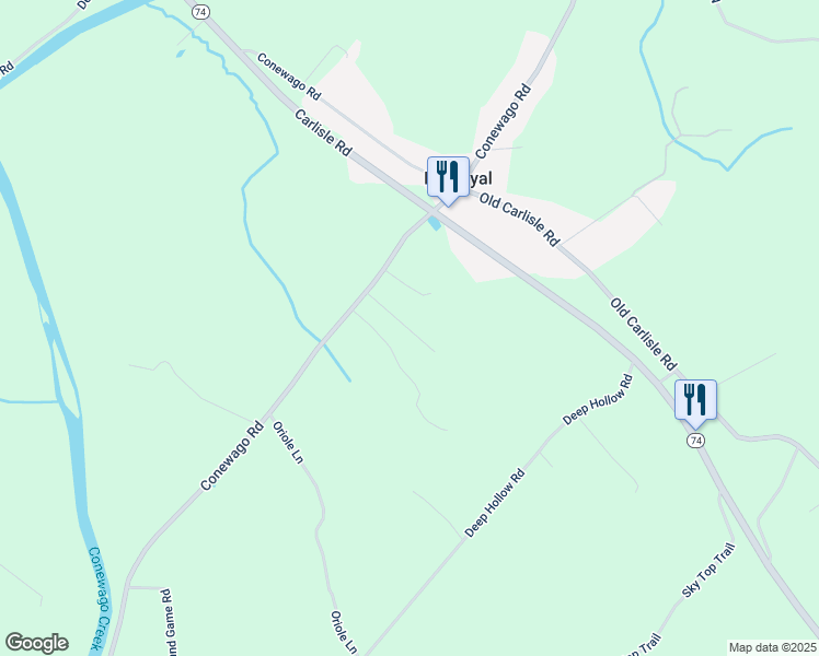 map of restaurants, bars, coffee shops, grocery stores, and more near 2344 Conewago Rd in Dover