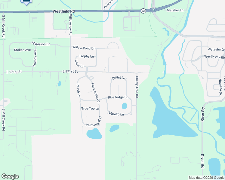 map of restaurants, bars, coffee shops, grocery stores, and more near 7126 Burlat Lane in Noblesville