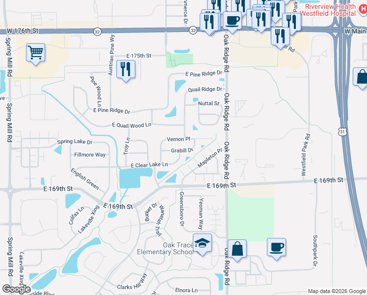 map of restaurants, bars, coffee shops, grocery stores, and more near 509 Vernon Place in Westfield