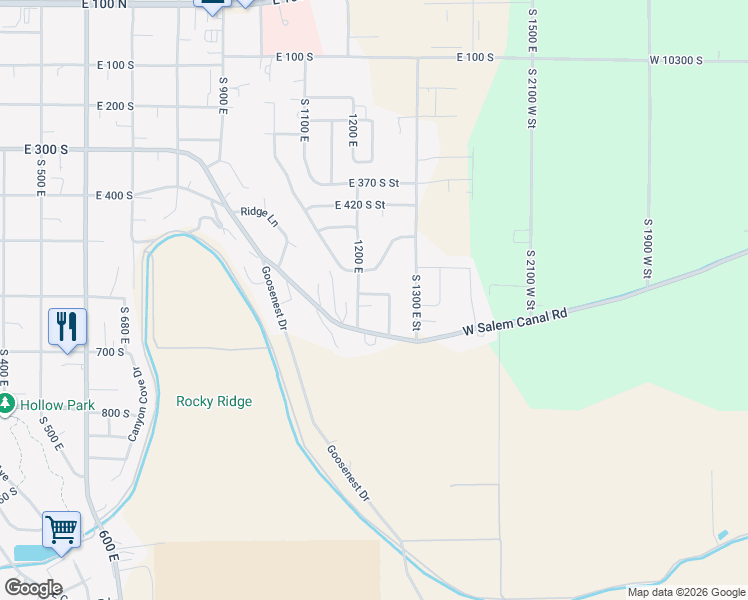 map of restaurants, bars, coffee shops, grocery stores, and more near 1228 East 640 South Street in Payson