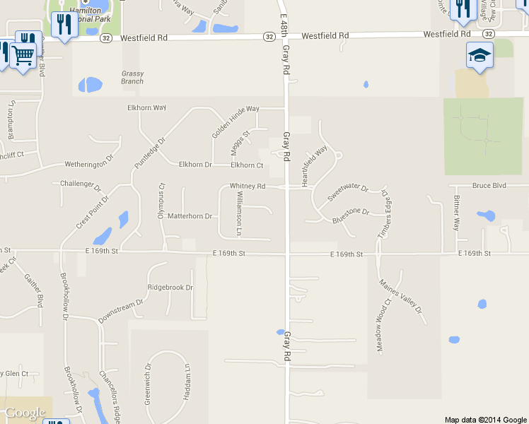 map of restaurants, bars, coffee shops, grocery stores, and more near 4643 McKinley Court in Noblesville