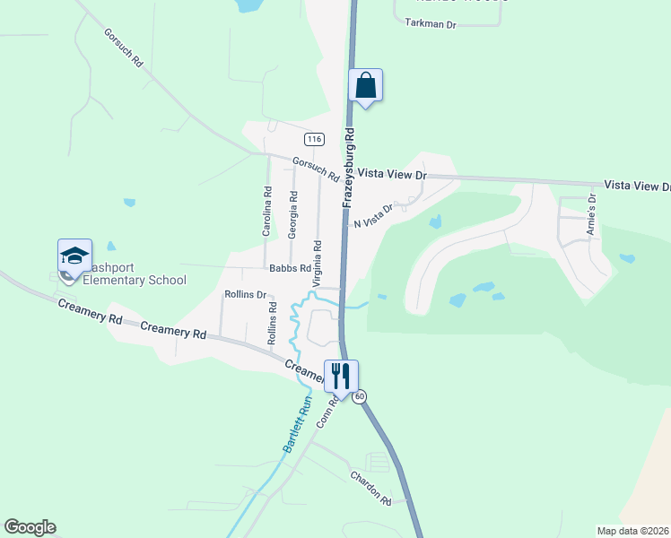 map of restaurants, bars, coffee shops, grocery stores, and more near 6110 Frazeysburg Road in Nashport