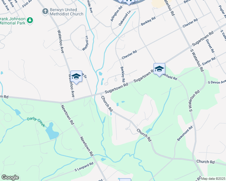 map of restaurants, bars, coffee shops, grocery stores, and more near 422 Sugartown Road in Devon