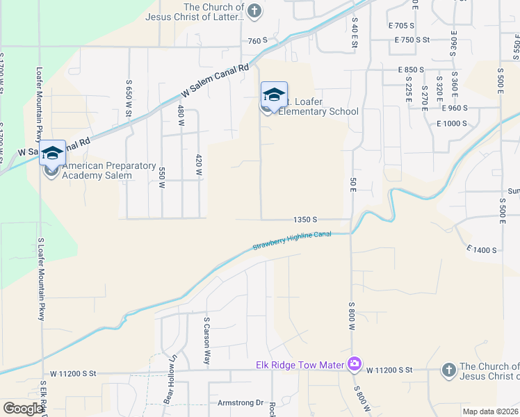 map of restaurants, bars, coffee shops, grocery stores, and more near 1150 South 250 West in Salem