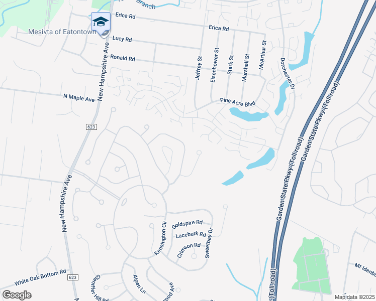 map of restaurants, bars, coffee shops, grocery stores, and more near 2368 Coral Leaf Road in Toms River