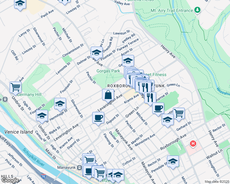 map of restaurants, bars, coffee shops, grocery stores, and more near 439 Ripka Street in Philadelphia
