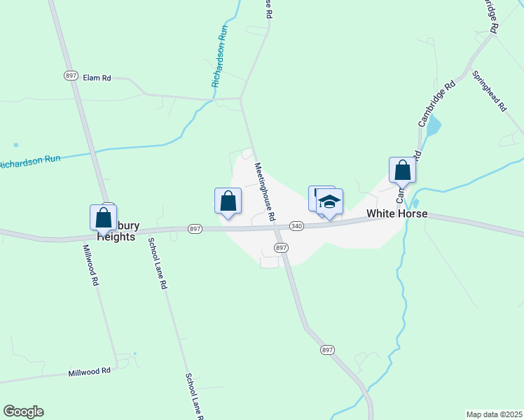 map of restaurants, bars, coffee shops, grocery stores, and more near 102 Meetinghouse Road in Gap