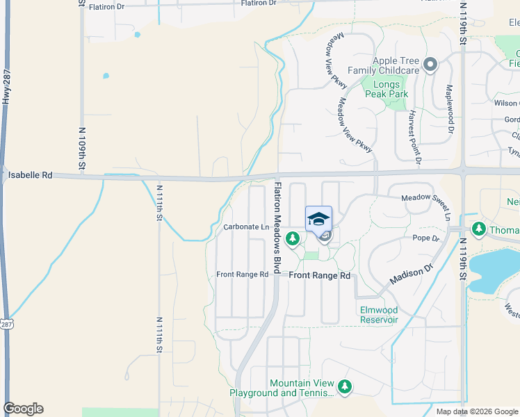 map of restaurants, bars, coffee shops, grocery stores, and more near 637 Sundance Circle in Erie