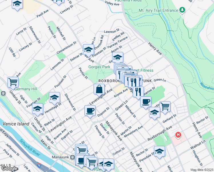 map of restaurants, bars, coffee shops, grocery stores, and more near 451 Ripka Street in Philadelphia