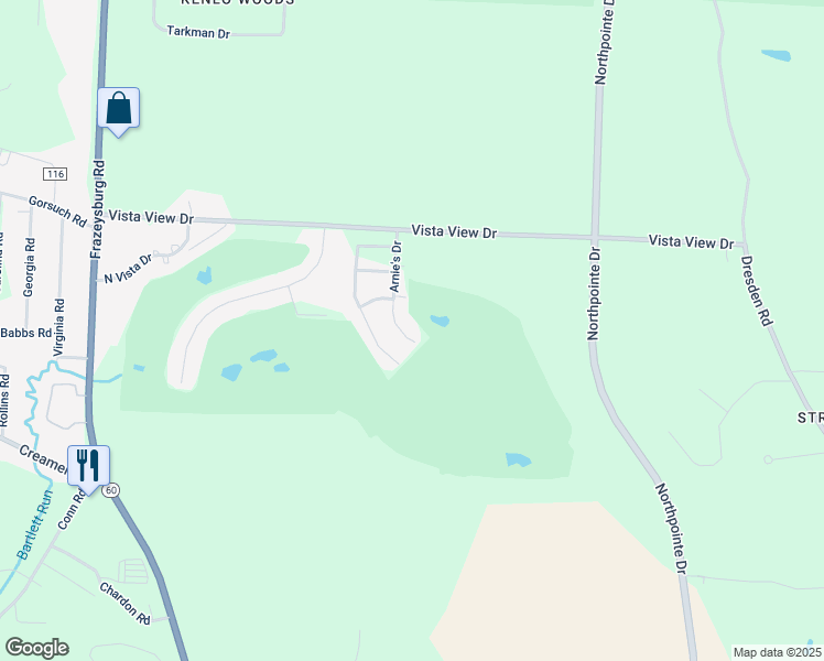 map of restaurants, bars, coffee shops, grocery stores, and more near 6300 Arnie's Drive in Nashport