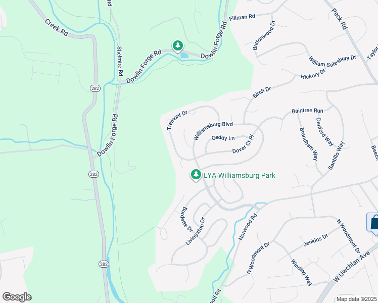 map of restaurants, bars, coffee shops, grocery stores, and more near 100 Nicolson Drive in Downingtown