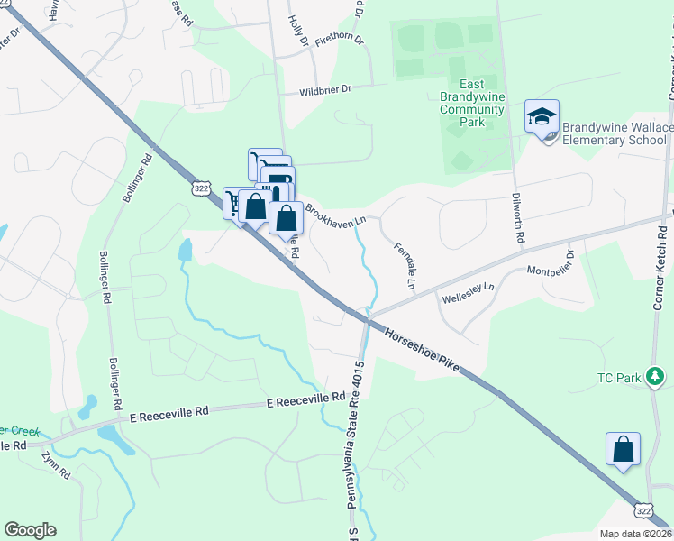 map of restaurants, bars, coffee shops, grocery stores, and more near 28 Grovehill Court in Downingtown