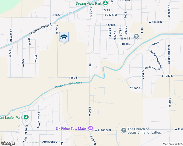 map of restaurants, bars, coffee shops, grocery stores, and more near 1279 50 East in Salem