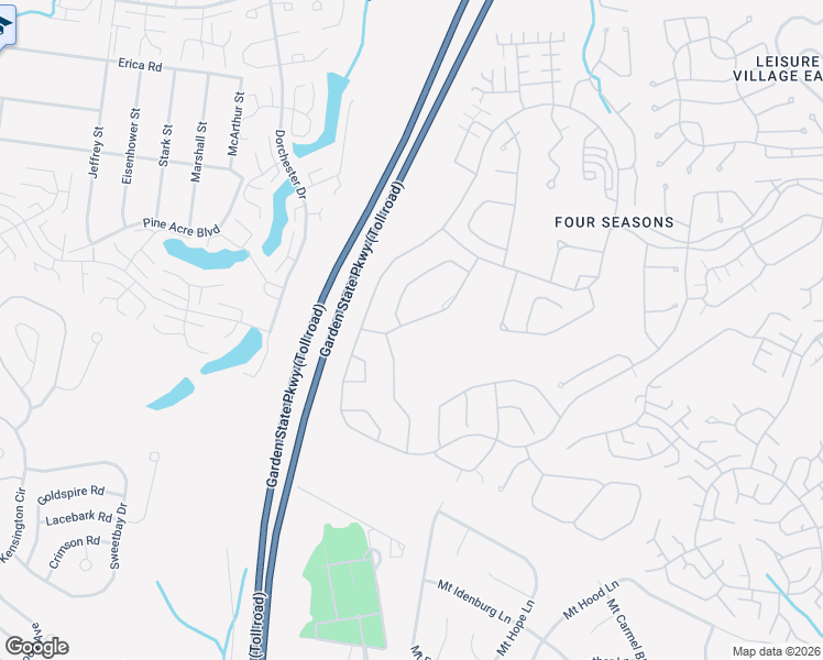 map of restaurants, bars, coffee shops, grocery stores, and more near 17 Goldensprings Drive in Lakewood Township