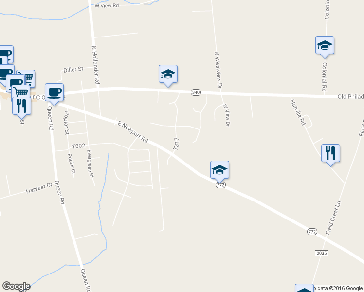 map of restaurants, bars, coffee shops, grocery stores, and more near 53 Carriage Drive in Gordonville