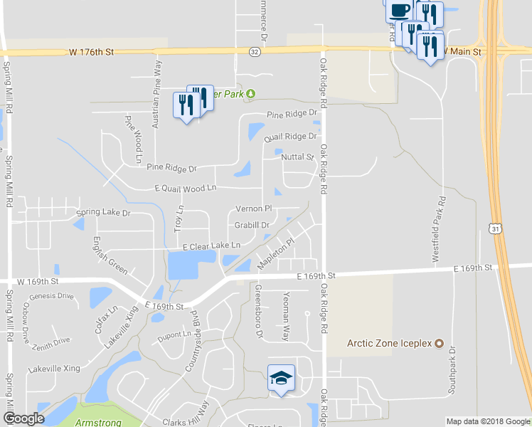 map of restaurants, bars, coffee shops, grocery stores, and more near 509 Vernon Place in Westfield
