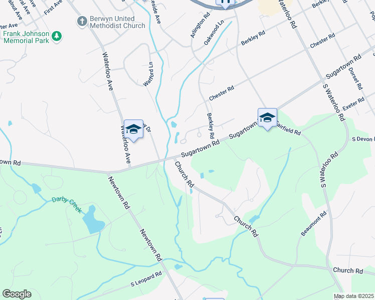 map of restaurants, bars, coffee shops, grocery stores, and more near 422 Sugartown Road in Devon