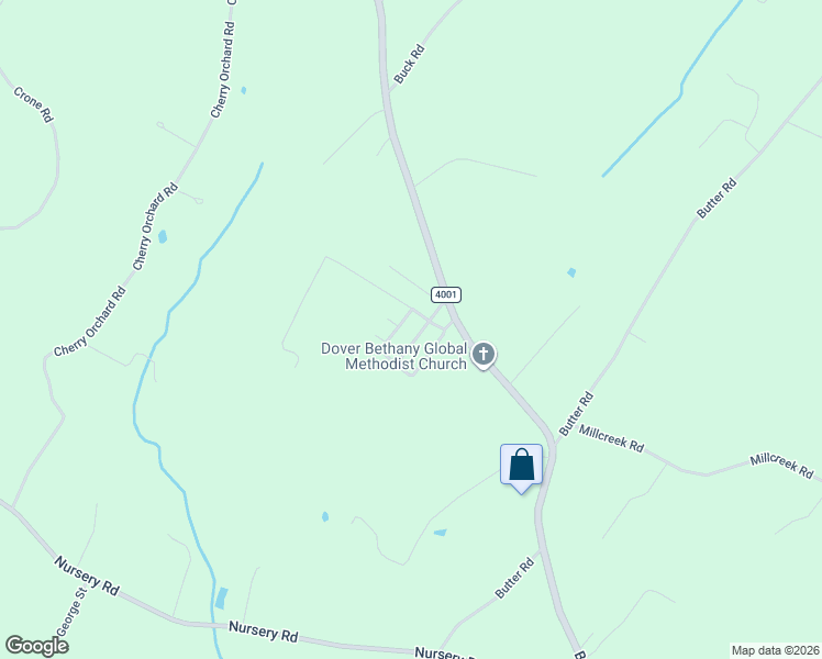 map of restaurants, bars, coffee shops, grocery stores, and more near 4552 Bull Road in Dover