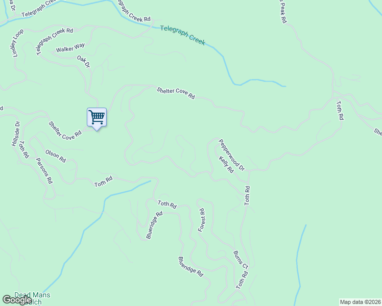 map of restaurants, bars, coffee shops, grocery stores, and more near 129 Vance Rd in Whitethorn