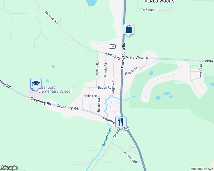 map of restaurants, bars, coffee shops, grocery stores, and more near 3225 Babbs Road in Nashport