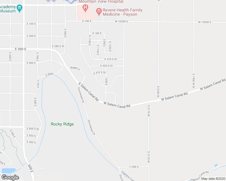 map of restaurants, bars, coffee shops, grocery stores, and more near 1245 East 640 South Street in Payson