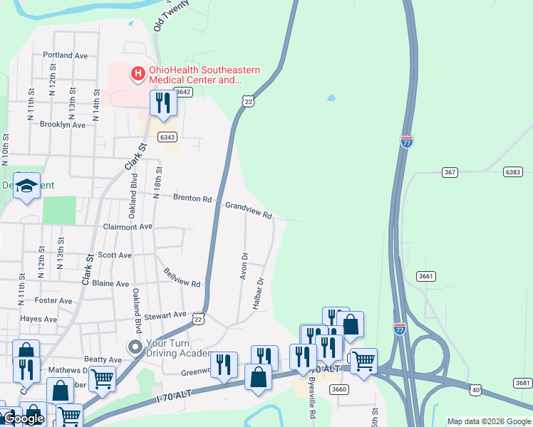 map of restaurants, bars, coffee shops, grocery stores, and more near 18B Grandview Road in Cambridge