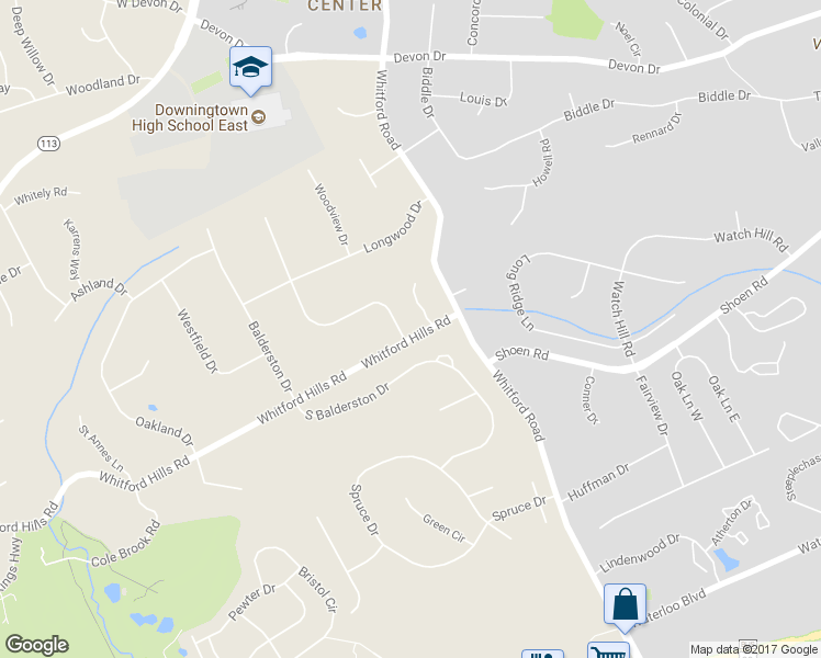 map of restaurants, bars, coffee shops, grocery stores, and more near 401 Edgewood Drive in Exton