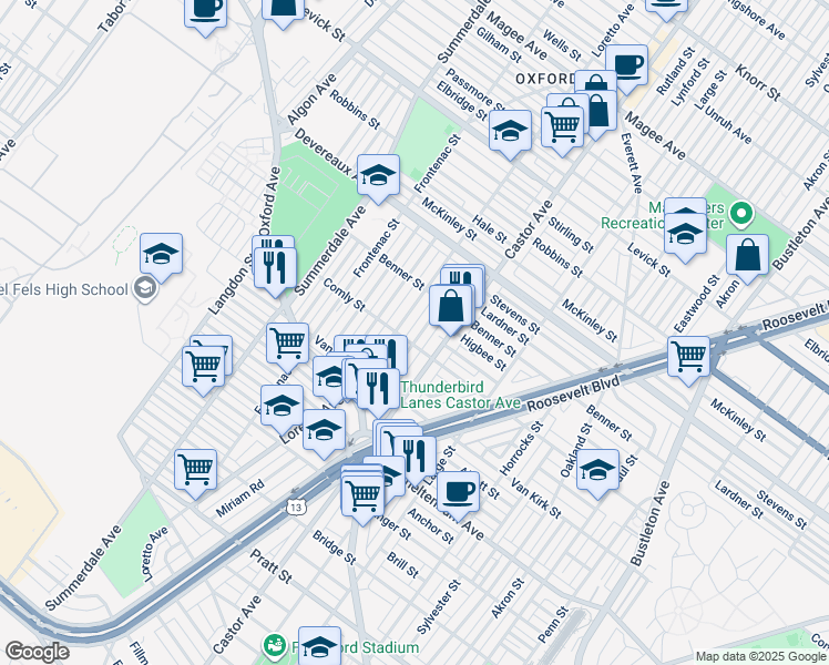 map of restaurants, bars, coffee shops, grocery stores, and more near 6008 Alma Street in Philadelphia