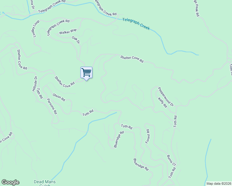 map of restaurants, bars, coffee shops, grocery stores, and more near 88 Cook Rd in Whitethorn