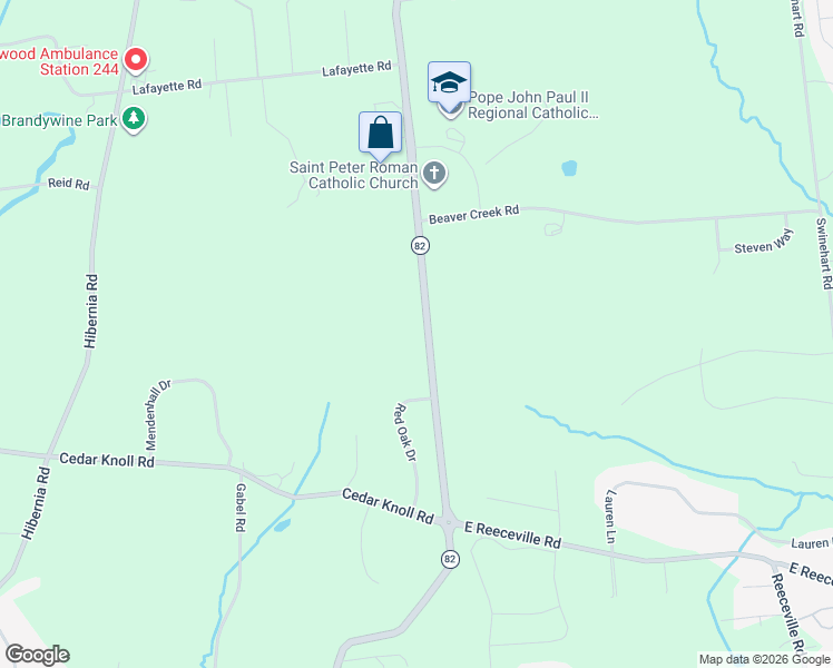 map of restaurants, bars, coffee shops, grocery stores, and more near 2696 South Manor Road in Chester County