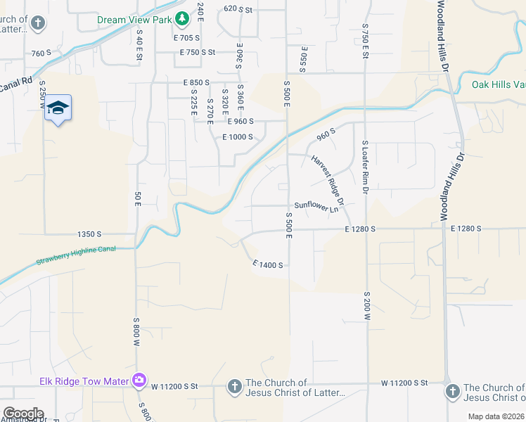 map of restaurants, bars, coffee shops, grocery stores, and more near 436 East 1220 South in Salem