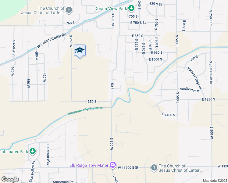 map of restaurants, bars, coffee shops, grocery stores, and more near 1237 50 East in Salem