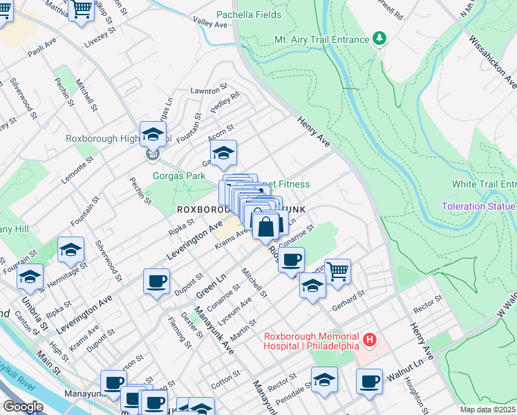 map of restaurants, bars, coffee shops, grocery stores, and more near 514 Dupont Street in Philadelphia