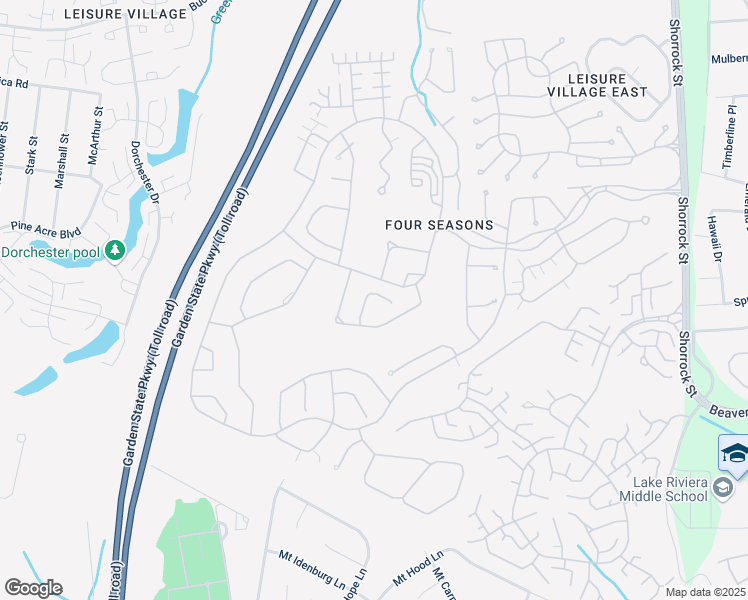 map of restaurants, bars, coffee shops, grocery stores, and more near 7 Gardenways Court in Lakewood Township