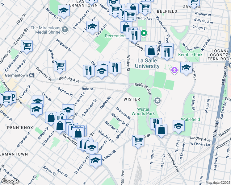map of restaurants, bars, coffee shops, grocery stores, and more near 468 East Collom Street in Philadelphia