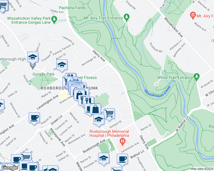 map of restaurants, bars, coffee shops, grocery stores, and more near 635 Dupont Street in Philadelphia