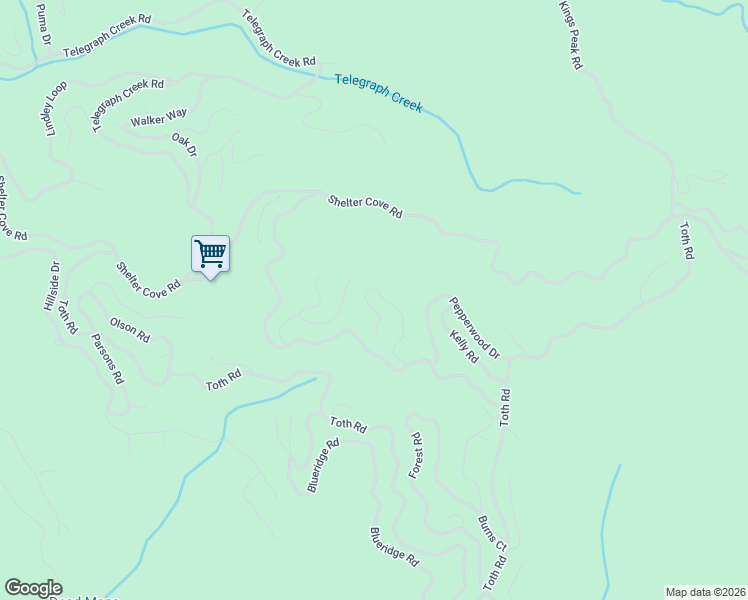 map of restaurants, bars, coffee shops, grocery stores, and more near 430 Cook Road in Whitethorn