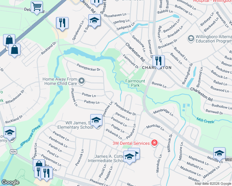 map of restaurants, bars, coffee shops, grocery stores, and more near 11 Partridge Turn in Willingboro